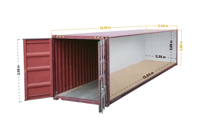 40ft High Cube Storage Container - Sizes