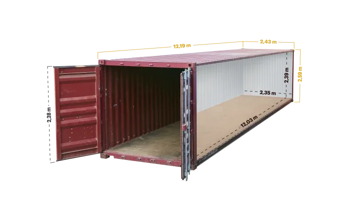 Used 40ft Standart Storage Container - Sizes