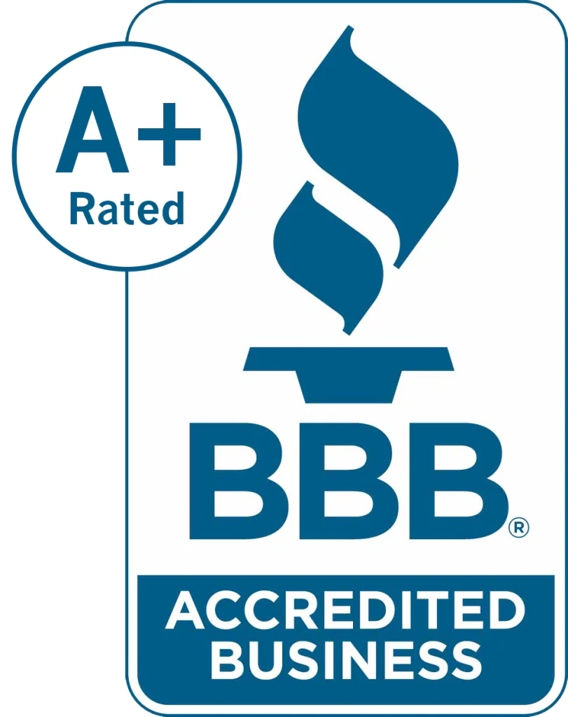 Better Business Bureau Logo. StoreCan is an accredited business with an A+ rating since 2021.